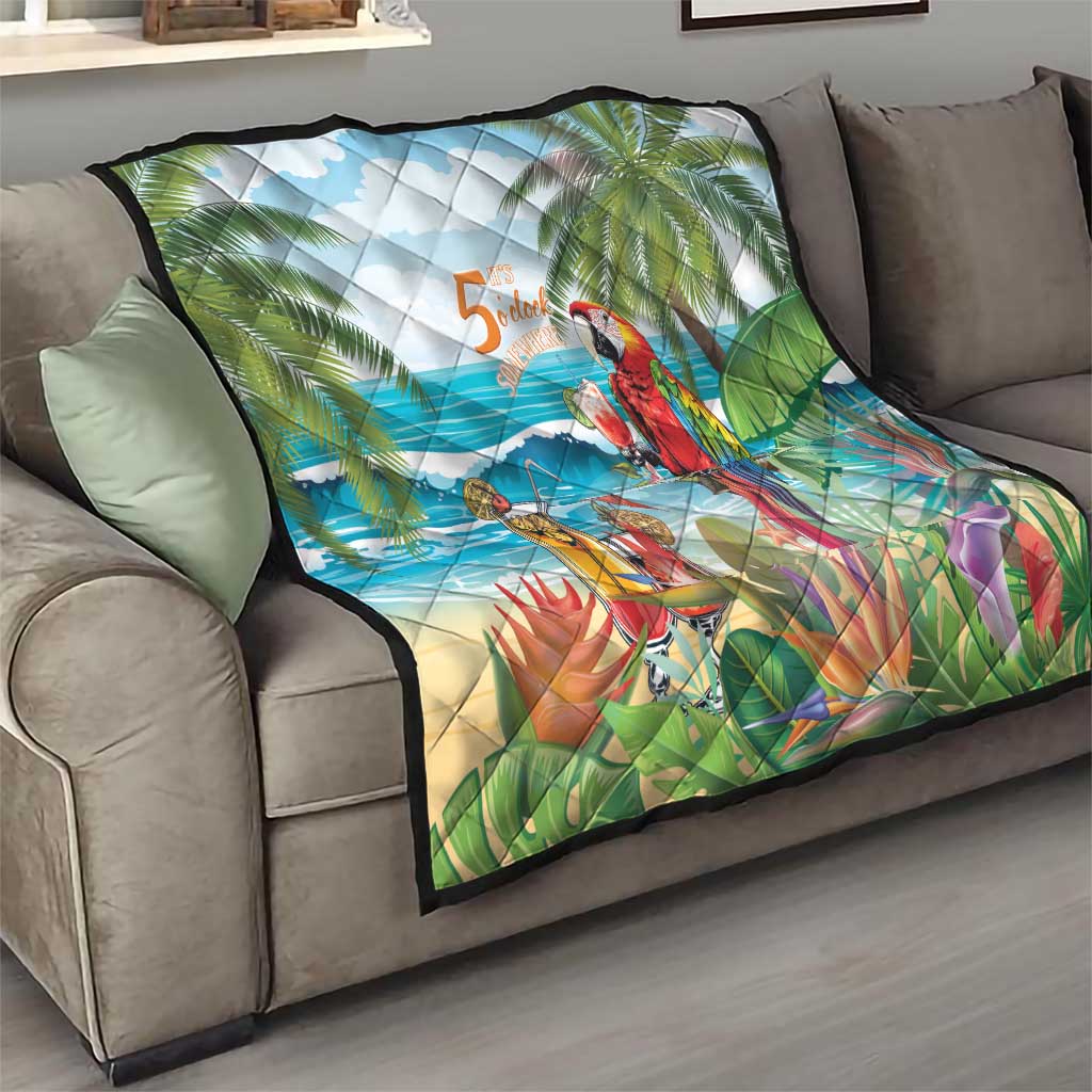 Aloha Hawaii Christmas Quilt It's 5 o'clock Somewhere LT7 - Polynesian Pride
