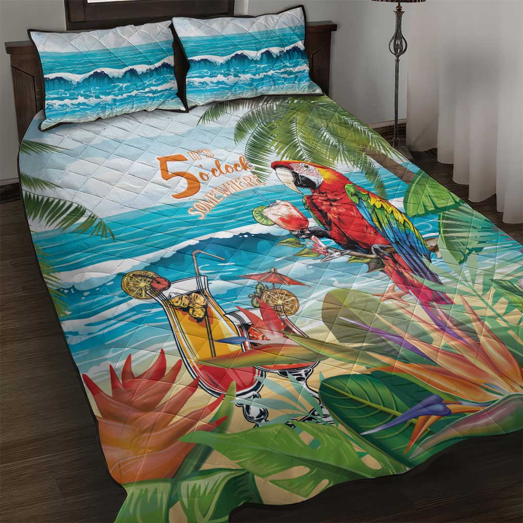 Aloha Hawaii Christmas Quilt Bed Set It's 5 o'clock Somewhere LT7 Colorful - Polynesian Pride