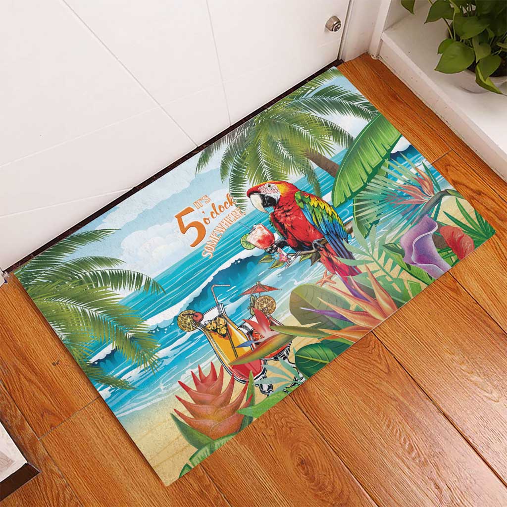 Aloha Hawaii Christmas Rubber Doormat It's 5 o'clock Somewhere LT7 - Polynesian Pride