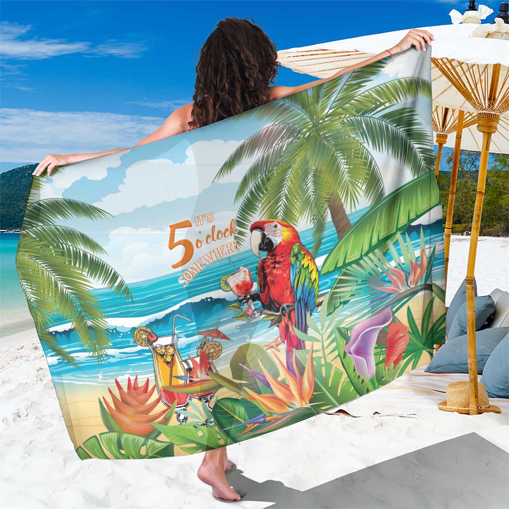 Aloha Hawaii Christmas Sarong It's 5 o'clock Somewhere LT7 One Size 44 x 66 inches Colorful - Polynesian Pride