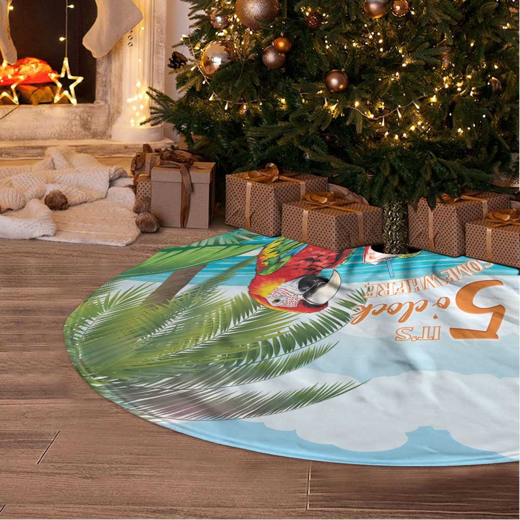 Aloha Hawaii Christmas Tree Skirt It s 5 o clock Somewhere LT7 Polynesian Pride