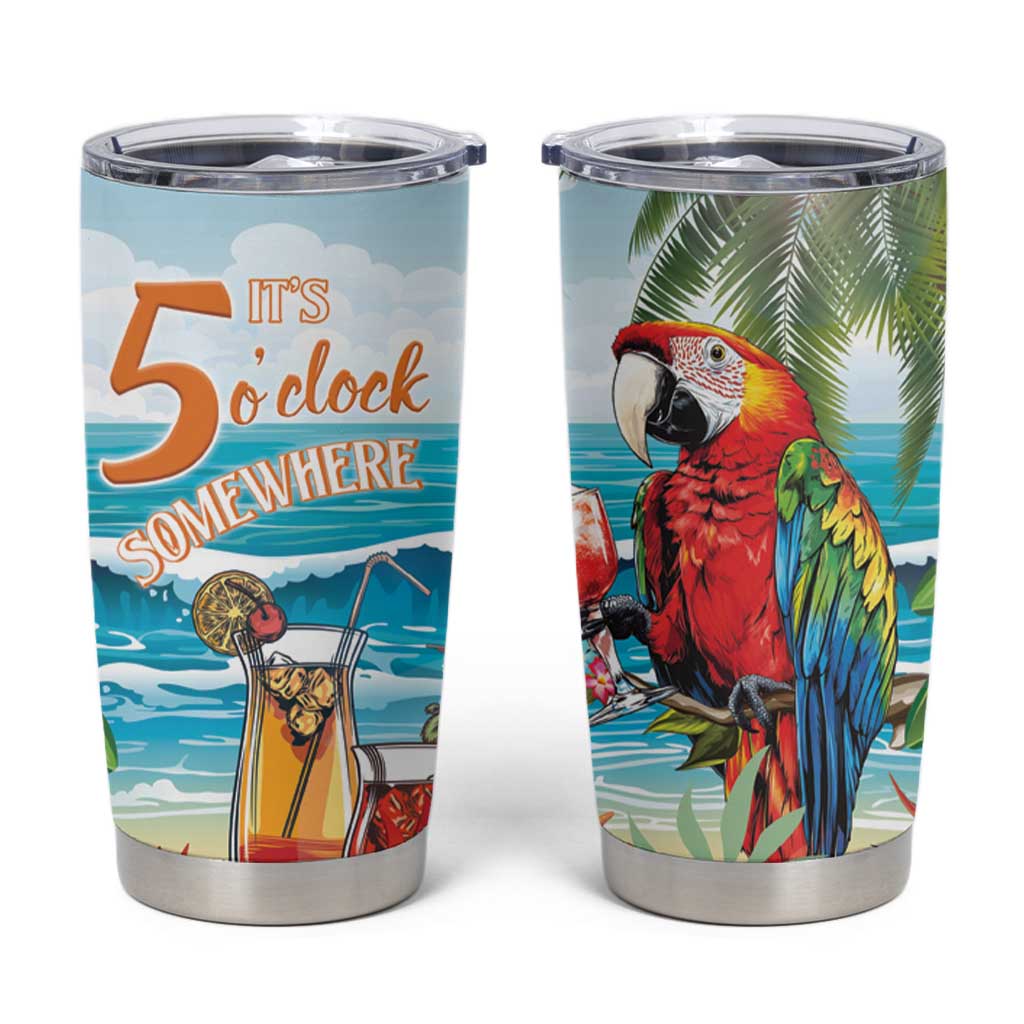 Aloha Hawaii Christmas Tumbler Cup It's 5 o'clock Somewhere LT7 Colorful - Polynesian Pride