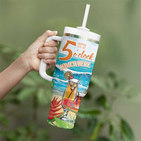 Aloha Hawaii Christmas Tumbler With Handle It's 5 o'clock Somewhere LT7 - Polynesian Pride