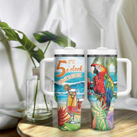 Aloha Hawaii Christmas Tumbler With Handle It's 5 o'clock Somewhere LT7 - Polynesian Pride