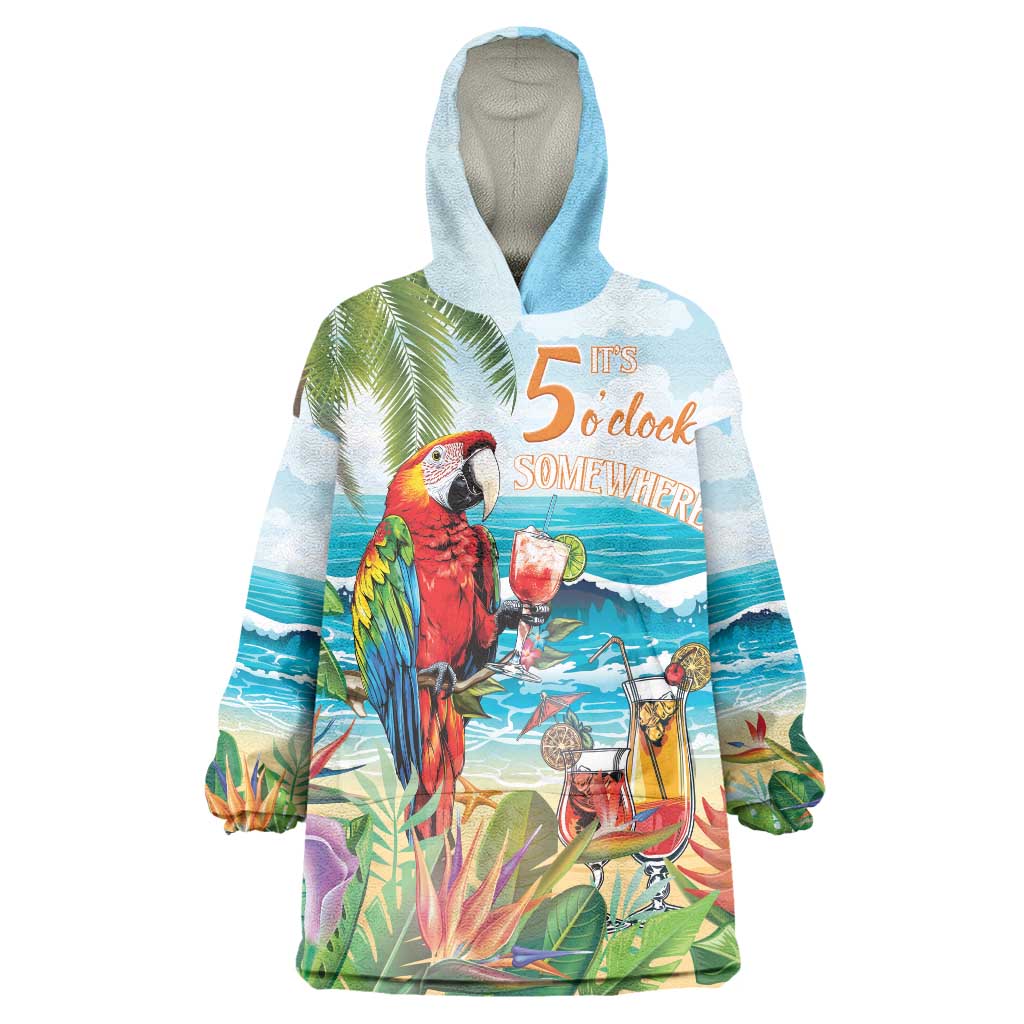 Aloha Hawaii Christmas Wearable Blanket Hoodie It's 5 o'clock Somewhere LT7 One Size Colorful - Polynesian Pride