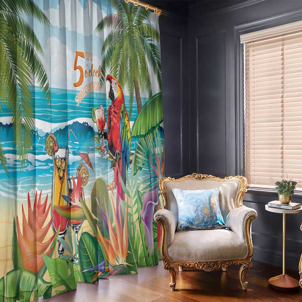 Aloha Hawaii Christmas Window Curtain It's 5 o'clock Somewhere LT7 - Polynesian Pride
