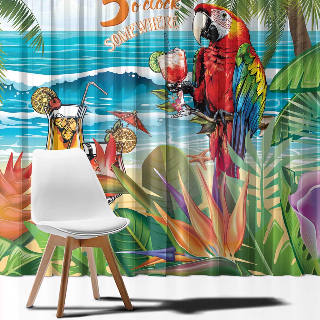 Aloha Hawaii Christmas Window Curtain It's 5 o'clock Somewhere LT7 - Polynesian Pride