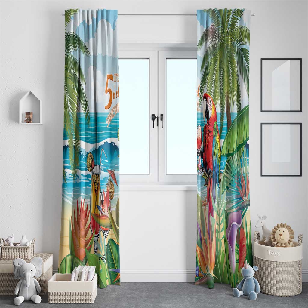 Aloha Hawaii Christmas Window Curtain It's 5 o'clock Somewhere LT7 - Polynesian Pride