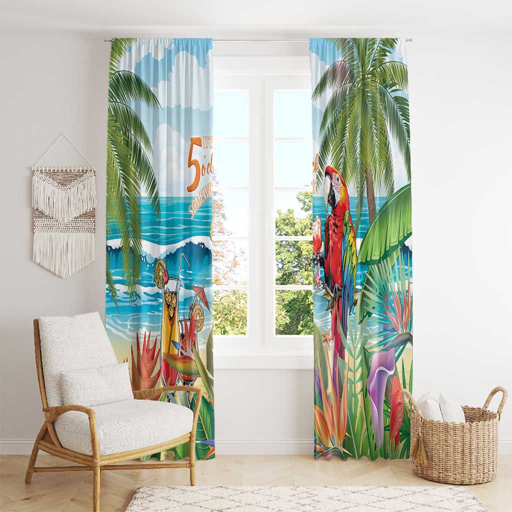 Aloha Hawaii Christmas Window Curtain It's 5 o'clock Somewhere LT7 - Polynesian Pride