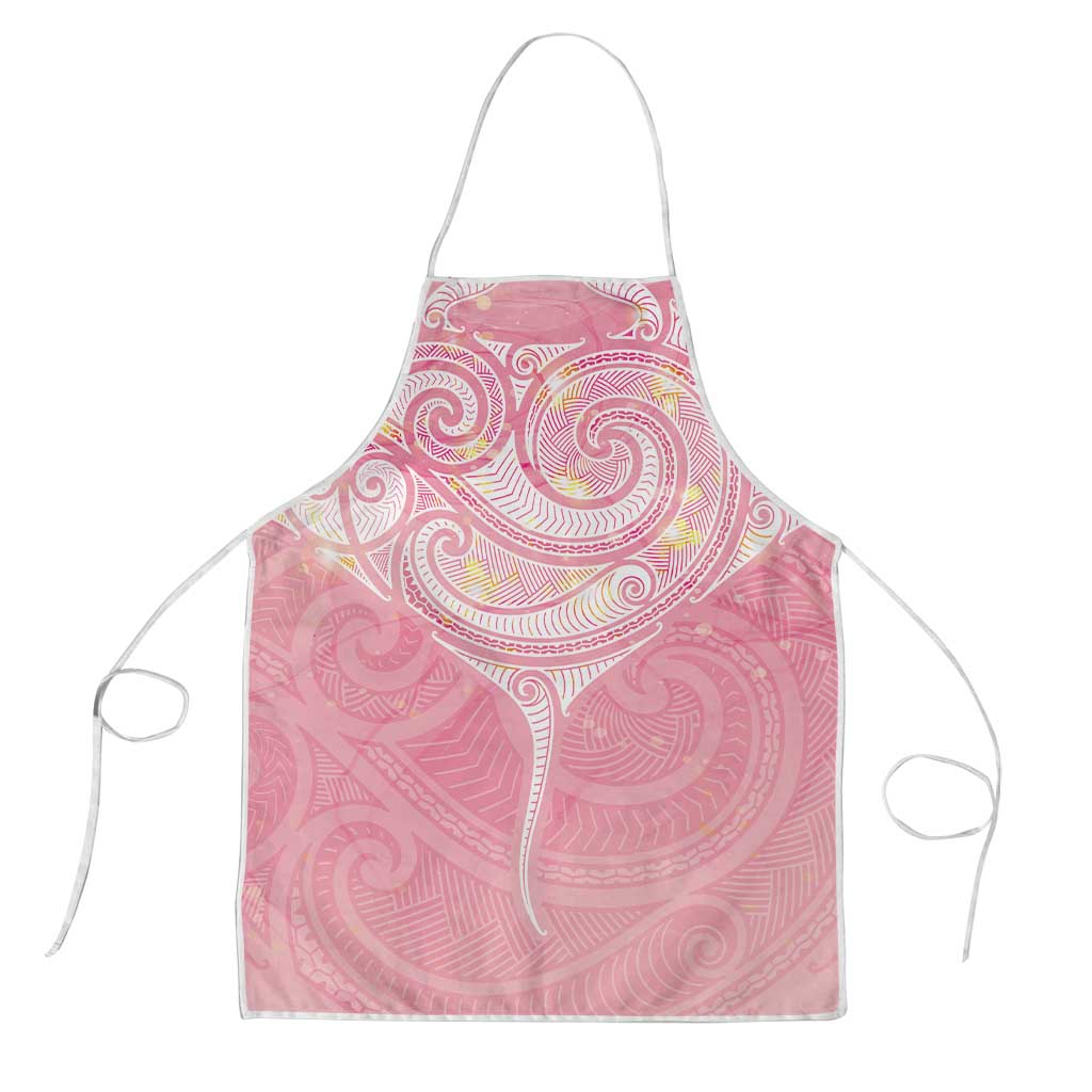 Breast Cancer Awareness Maori Aotearoa Apron Manta Ray - Pink Glaze LT7 Pink - Polynesian Pride