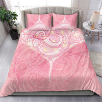 Breast Cancer Awareness Maori Aotearoa Bedding Set Manta Ray - Pink Glaze LT7 - Polynesian Pride