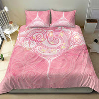 Breast Cancer Awareness Maori Aotearoa Bedding Set Manta Ray - Pink Glaze LT7 - Polynesian Pride