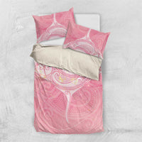 Breast Cancer Awareness Maori Aotearoa Bedding Set Manta Ray - Pink Glaze LT7 US Twin 172cm x 218cm Pink - Polynesian Pride
