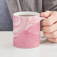 Breast Cancer Awareness Maori Aotearoa Ceramic Mug Manta Ray - Pink Glaze LT7 - Polynesian Pride