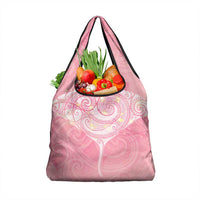 Breast Cancer Awareness Maori Aotearoa Grocery Bag Manta Ray - Pink Glaze LT7 1-pack One Size Pink - Polynesian Pride