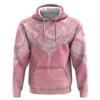 Breast Cancer Awareness Maori Aotearoa Hoodie Manta Ray - Pink Glaze LT7 Pullover Hoodie Pink - Polynesian Pride