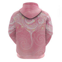 Breast Cancer Awareness Maori Aotearoa Hoodie Manta Ray - Pink Glaze LT7 - Polynesian Pride