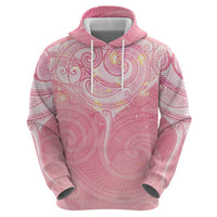 Breast Cancer Awareness Maori Aotearoa Hoodie Manta Ray - Pink Glaze LT7 - Polynesian Pride