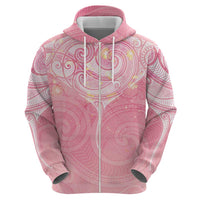 Breast Cancer Awareness Maori Aotearoa Hoodie Manta Ray - Pink Glaze LT7 - Polynesian Pride