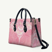 Breast Cancer Awareness Maori Aotearoa Leather Bag Manta Ray - Pink Glaze LT7 Pink - Polynesian Pride
