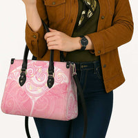 Breast Cancer Awareness Maori Aotearoa Leather Bag Manta Ray - Pink Glaze LT7 - Polynesian Pride
