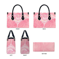 Breast Cancer Awareness Maori Aotearoa Leather Bag Manta Ray - Pink Glaze LT7 - Polynesian Pride