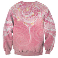 Breast Cancer Awareness Maori Aotearoa Sweatshirt Manta Ray - Pink Glaze LT7 - Polynesian Pride