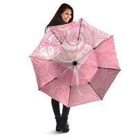 Breast Cancer Awareness Maori Aotearoa Umbrella Manta Ray - Pink Glaze LT7 - Polynesian Pride