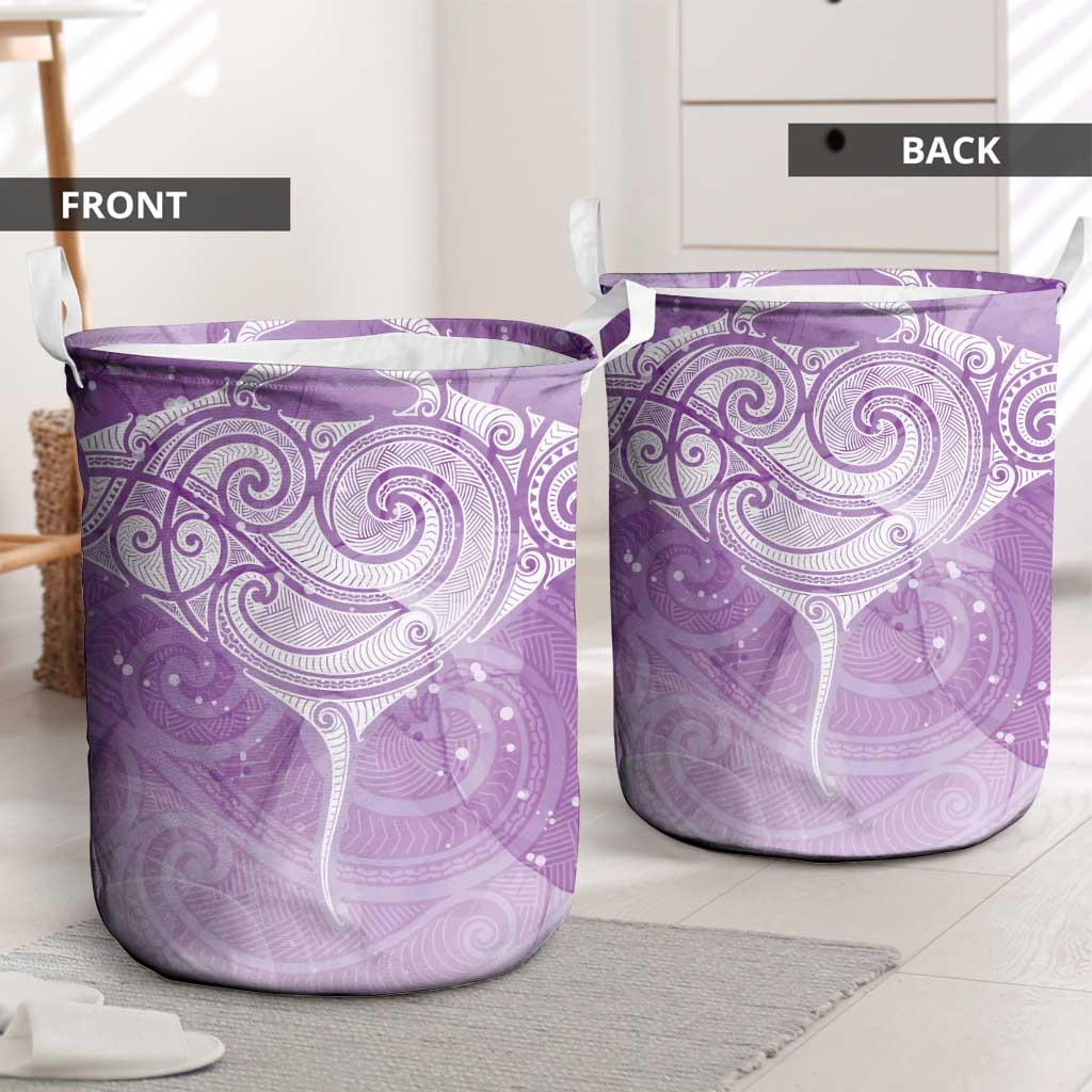 Epilepsy Awareness Maori Aotearoa Laundry Basket Manta Ray - Purple Glaze LT7 - Polynesian Pride