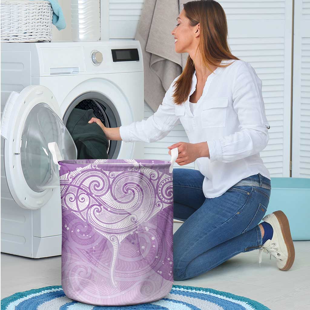 Epilepsy Awareness Maori Aotearoa Laundry Basket Manta Ray - Purple Glaze LT7 - Polynesian Pride
