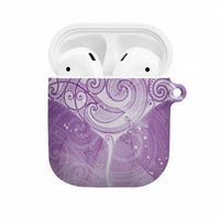 Epilepsy Awareness Maori Aotearoa AirPods Case Manta Ray - Purple Glaze LT7 Purple - Polynesian Pride