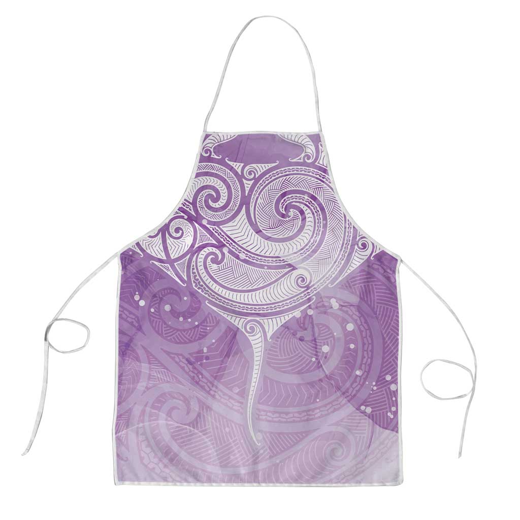 Epilepsy Awareness Maori Aotearoa Apron Manta Ray - Purple Glaze LT7 Purple - Polynesian Pride