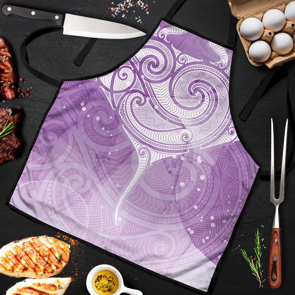 Epilepsy Awareness Maori Aotearoa Apron Manta Ray - Purple Glaze LT7 Purple - Polynesian Pride