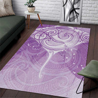 Epilepsy Awareness Maori Aotearoa Area Rug Manta Ray - Purple Glaze LT7 Purple - Polynesian Pride