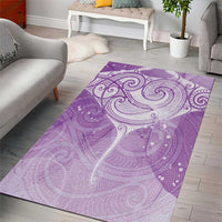 Epilepsy Awareness Maori Aotearoa Area Rug Manta Ray - Purple Glaze LT7 - Polynesian Pride