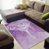Epilepsy Awareness Maori Aotearoa Area Rug Manta Ray - Purple Glaze LT7 - Polynesian Pride