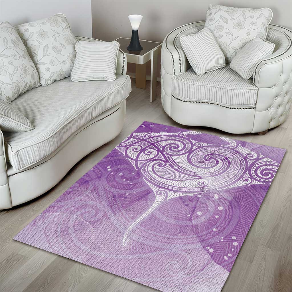 Epilepsy Awareness Maori Aotearoa Area Rug Manta Ray - Purple Glaze LT7 - Polynesian Pride