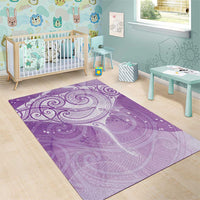 Epilepsy Awareness Maori Aotearoa Area Rug Manta Ray - Purple Glaze LT7 - Polynesian Pride