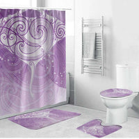 Epilepsy Awareness Maori Aotearoa Bathroom Set Manta Ray - Purple Glaze LT7 Bathroom Set (4 pcs) Purple - Polynesian Pride