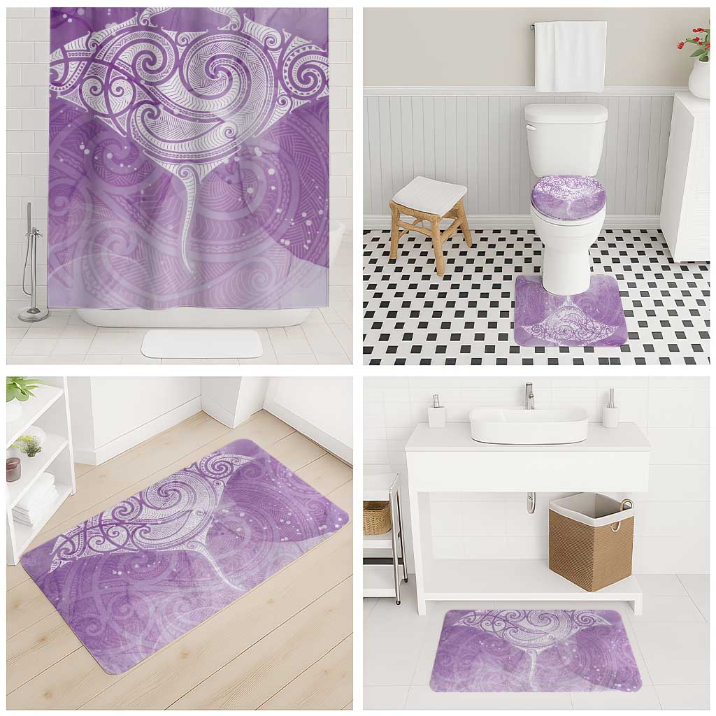 Epilepsy Awareness Maori Aotearoa Bathroom Set Manta Ray - Purple Glaze LT7 - Polynesian Pride