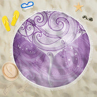 Epilepsy Awareness Maori Aotearoa Beach Blanket Manta Ray - Purple Glaze LT7 One Size 150cm Purple - Polynesian Pride