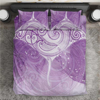 Epilepsy Awareness Maori Aotearoa Bedding Set Manta Ray - Purple Glaze LT7 Purple - Polynesian Pride