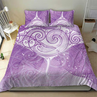 Epilepsy Awareness Maori Aotearoa Bedding Set Manta Ray - Purple Glaze LT7 - Polynesian Pride