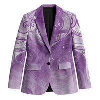 Epilepsy Awareness Maori Aotearoa Blazer Manta Ray - Purple Glaze LT7 Unisex Purple - Polynesian Pride