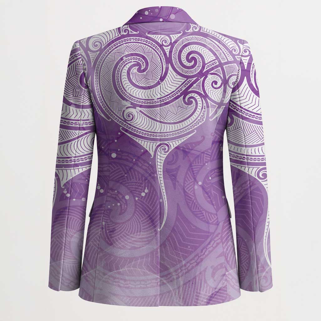 Epilepsy Awareness Maori Aotearoa Blazer Manta Ray - Purple Glaze LT7 - Polynesian Pride