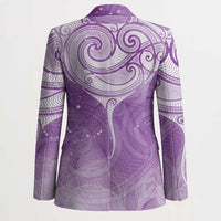 Epilepsy Awareness Maori Aotearoa Blazer Manta Ray - Purple Glaze LT7 - Polynesian Pride