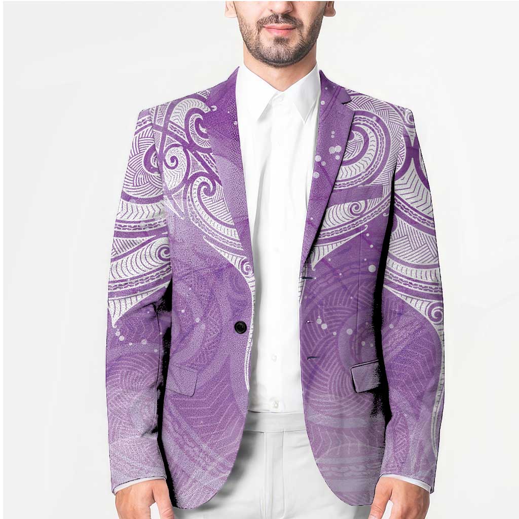 Epilepsy Awareness Maori Aotearoa Blazer Manta Ray - Purple Glaze LT7 - Polynesian Pride