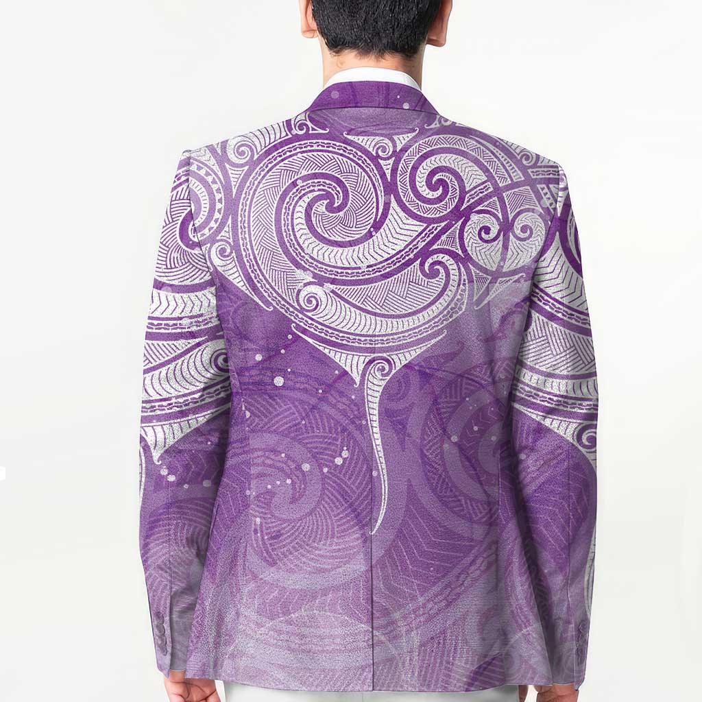 Epilepsy Awareness Maori Aotearoa Blazer Manta Ray - Purple Glaze LT7 - Polynesian Pride
