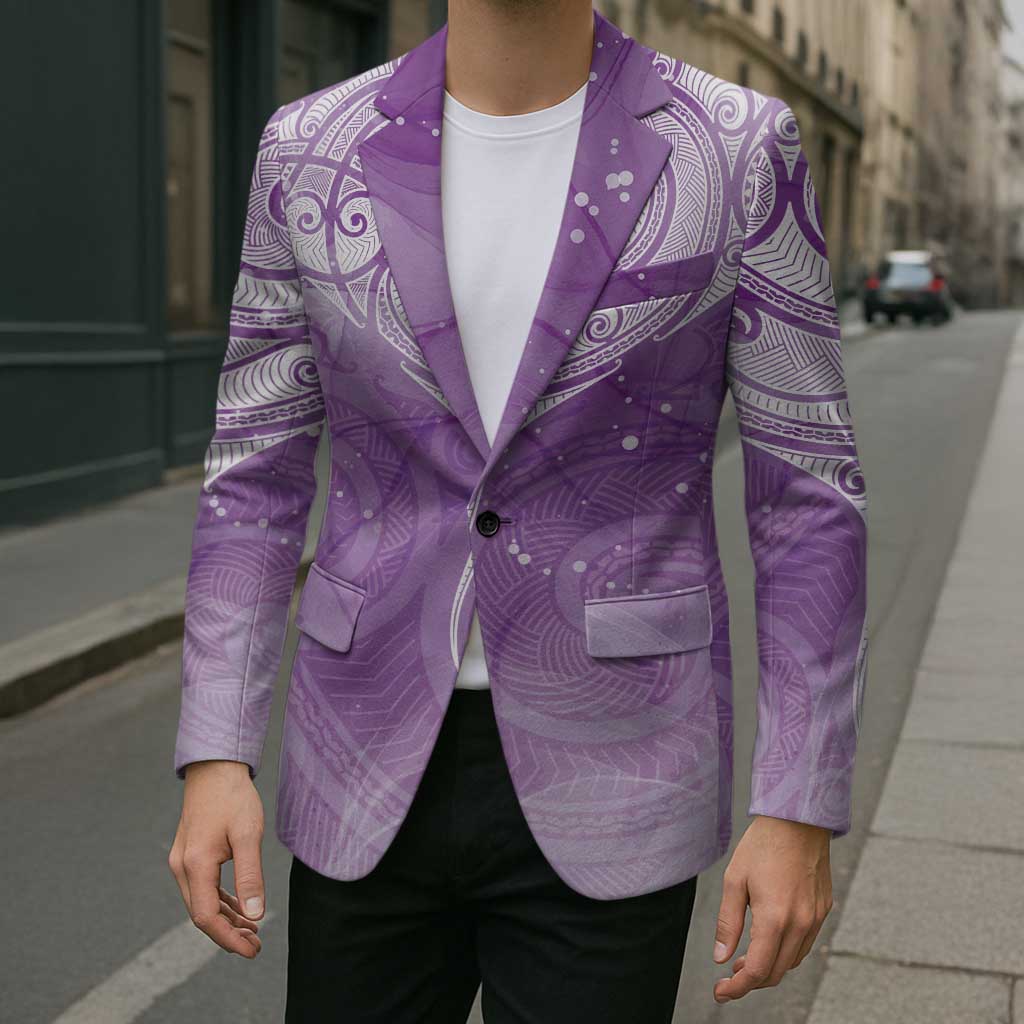 Epilepsy Awareness Maori Aotearoa Blazer Manta Ray - Purple Glaze LT7 - Polynesian Pride