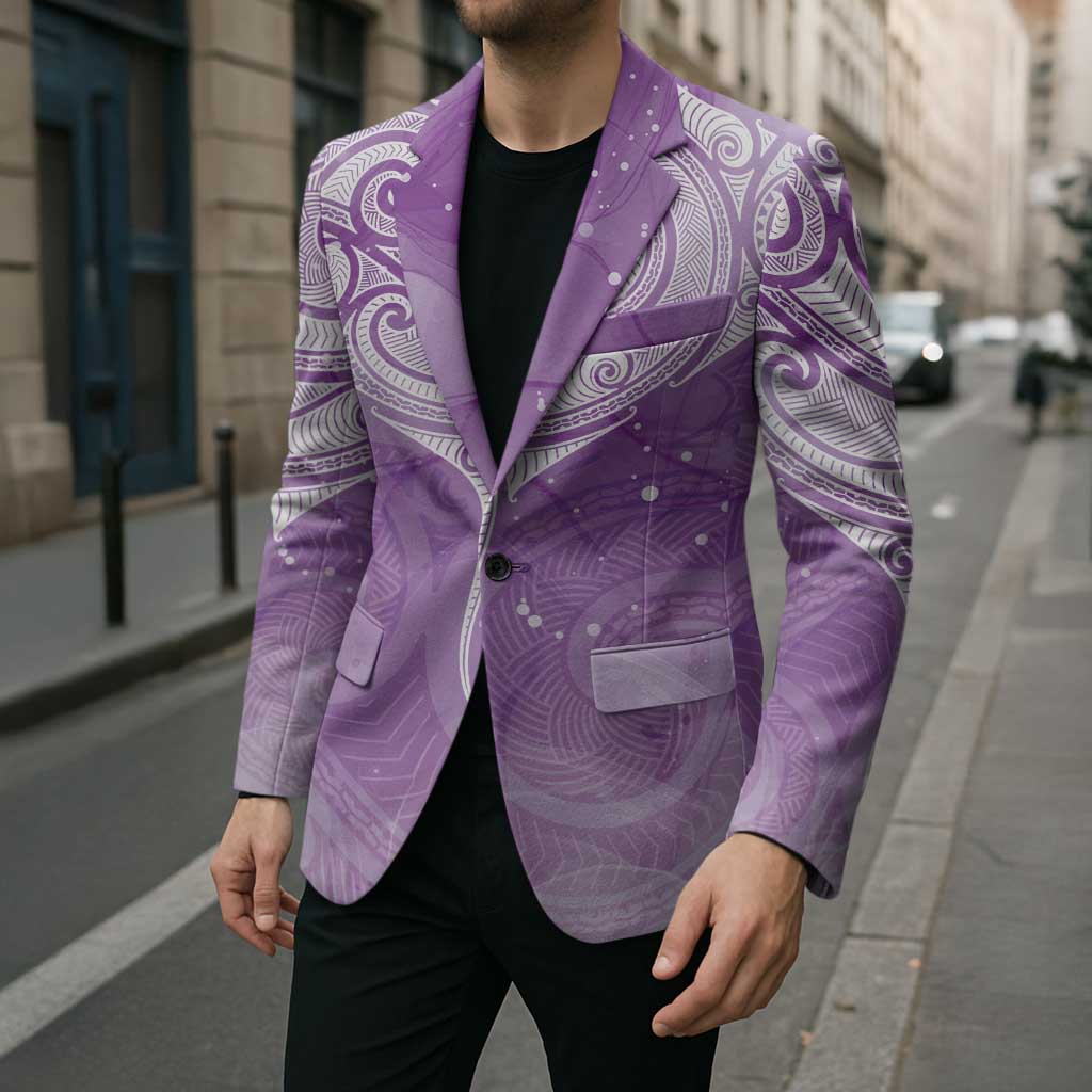 Epilepsy Awareness Maori Aotearoa Blazer Manta Ray - Purple Glaze LT7 - Polynesian Pride